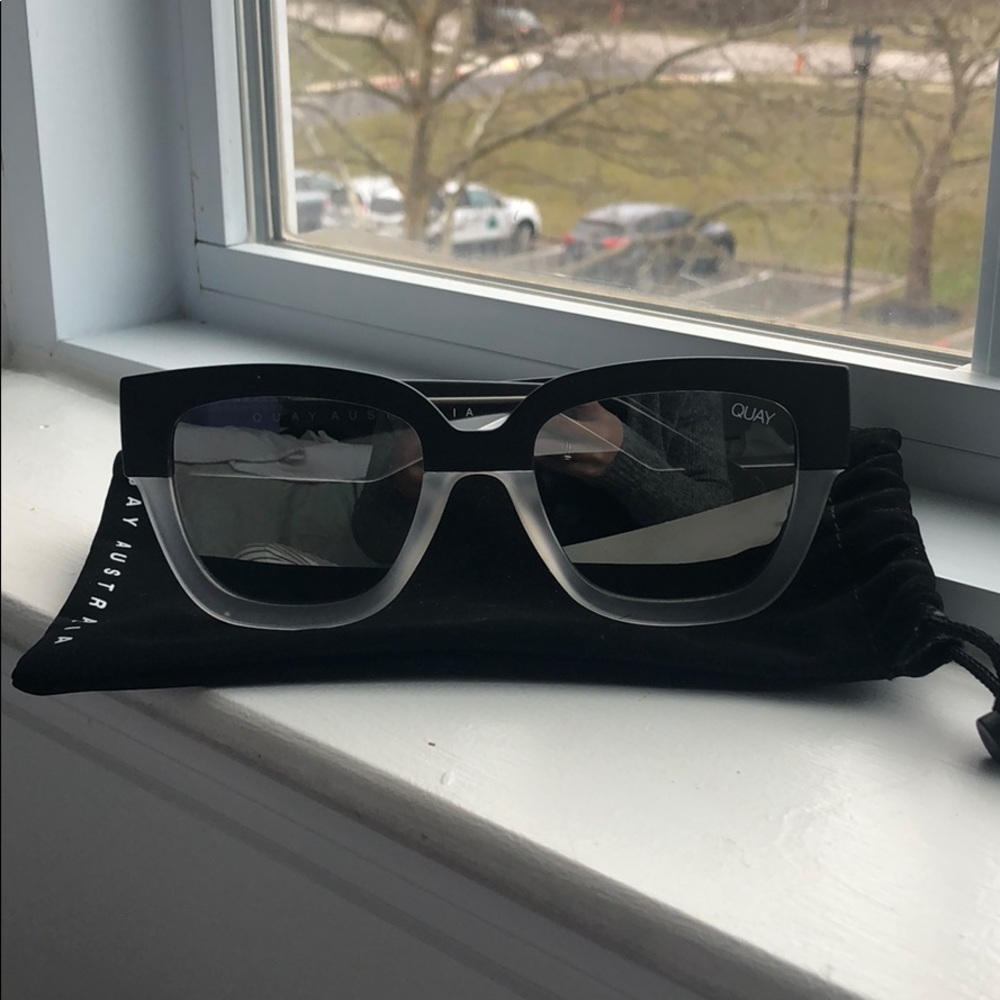 QUAY Australian Black & Clear Oversized Sunglasses